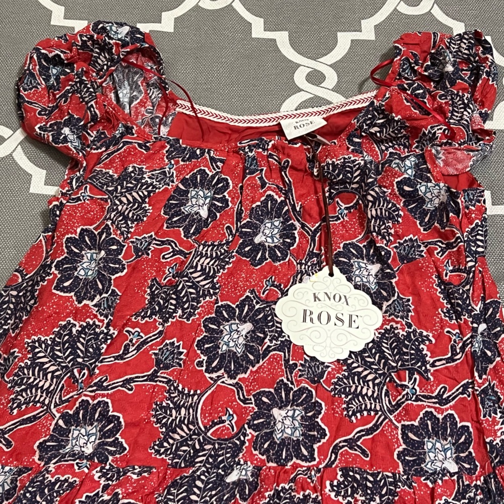 Know Rose Floral Rebel Red Midi Dress